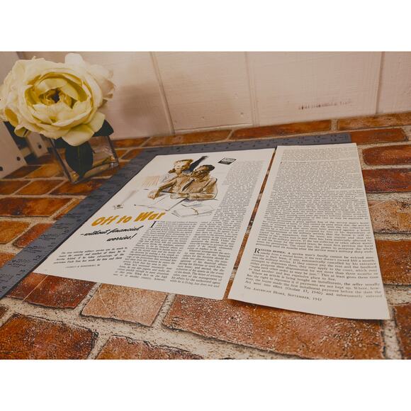 1942 Vintage Print Article - "Off to War - Without Financial Worries!" WWII Era - Picture 8 of 8